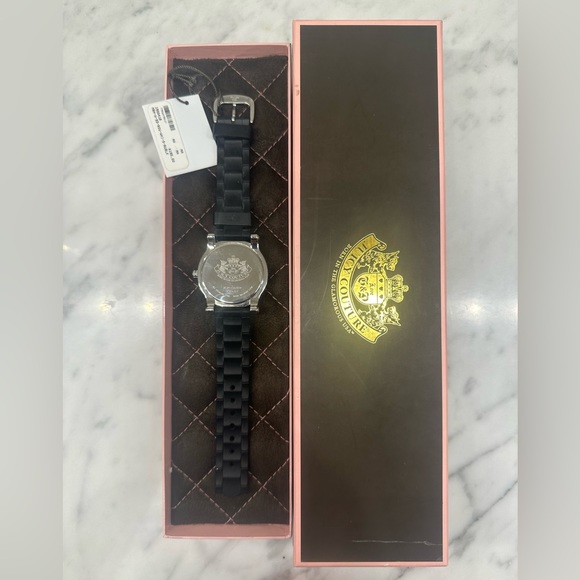 2005 JUICY COUTURE Glamor Watch with Black Rubber Strap & Swarovski Crystals - Picture 8 of 15